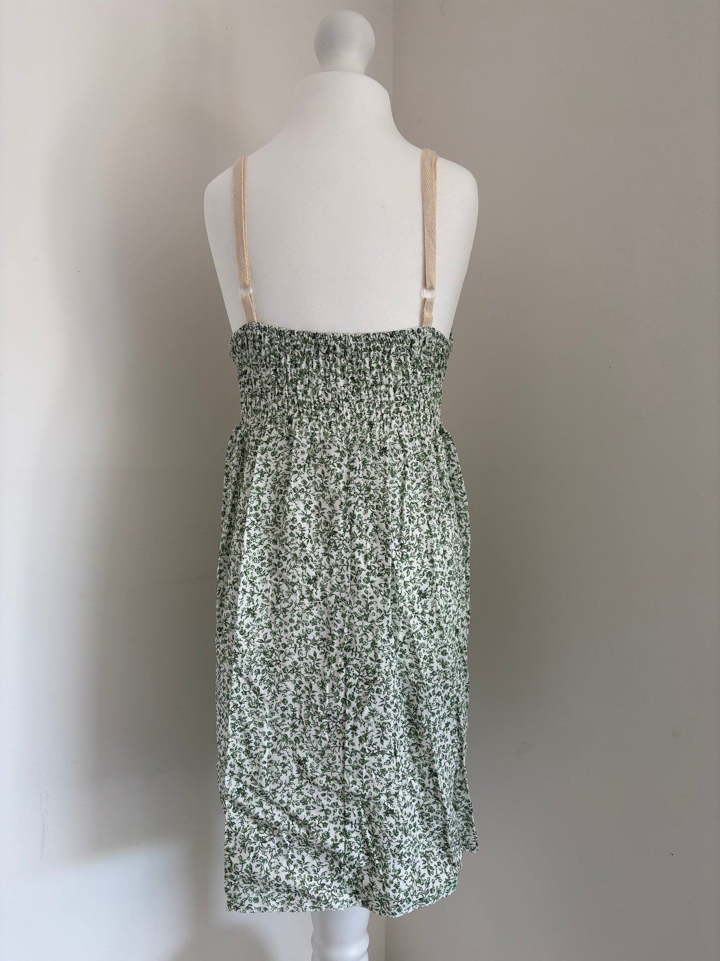 Robe bohème fleurie kaki