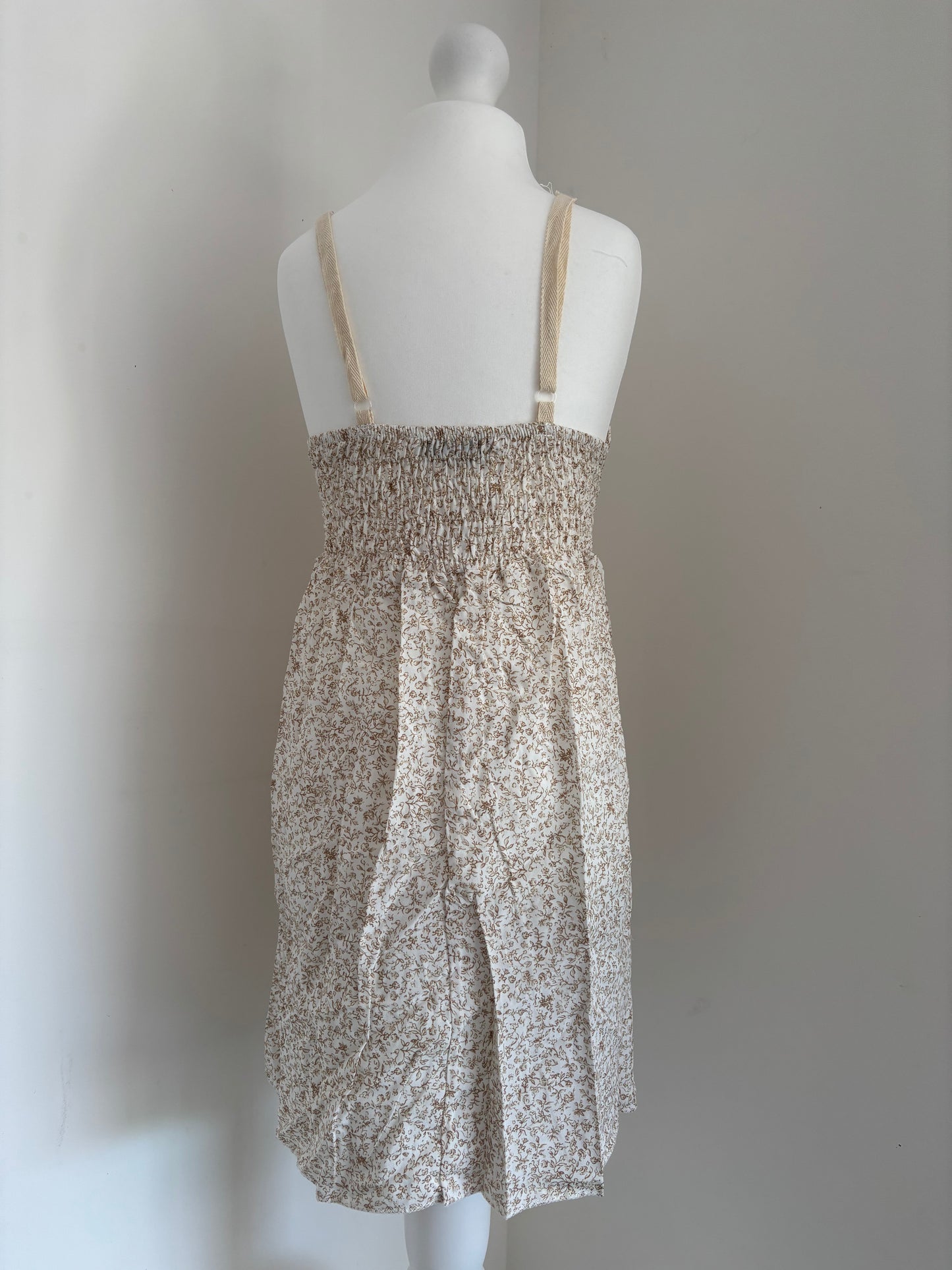 Robe bohème fleurie beige