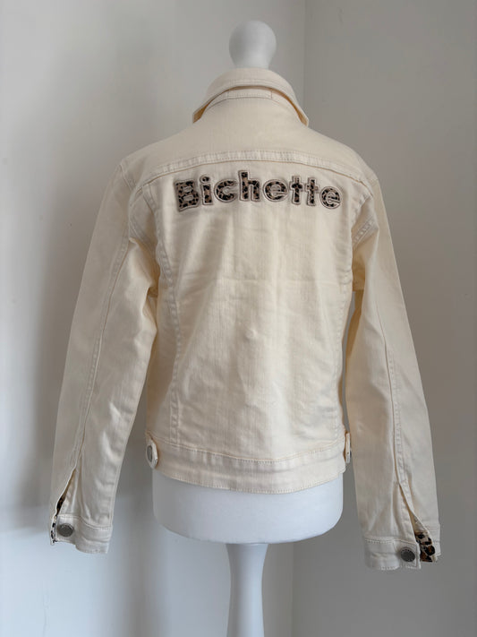 Veste en jean léopard