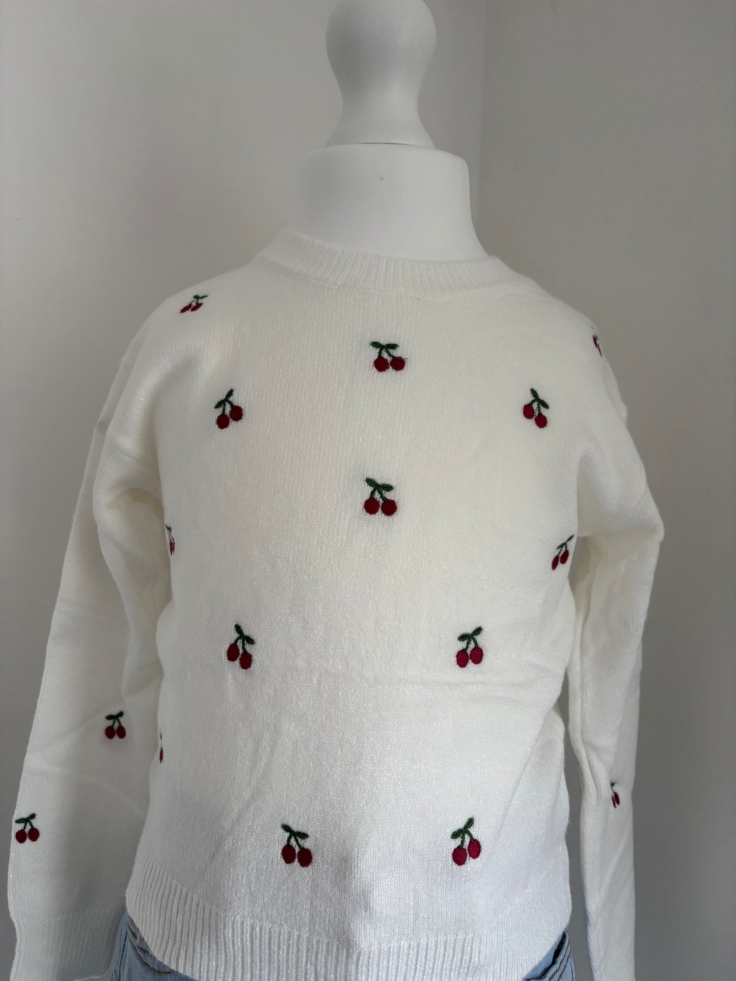 Pull en maille cerise