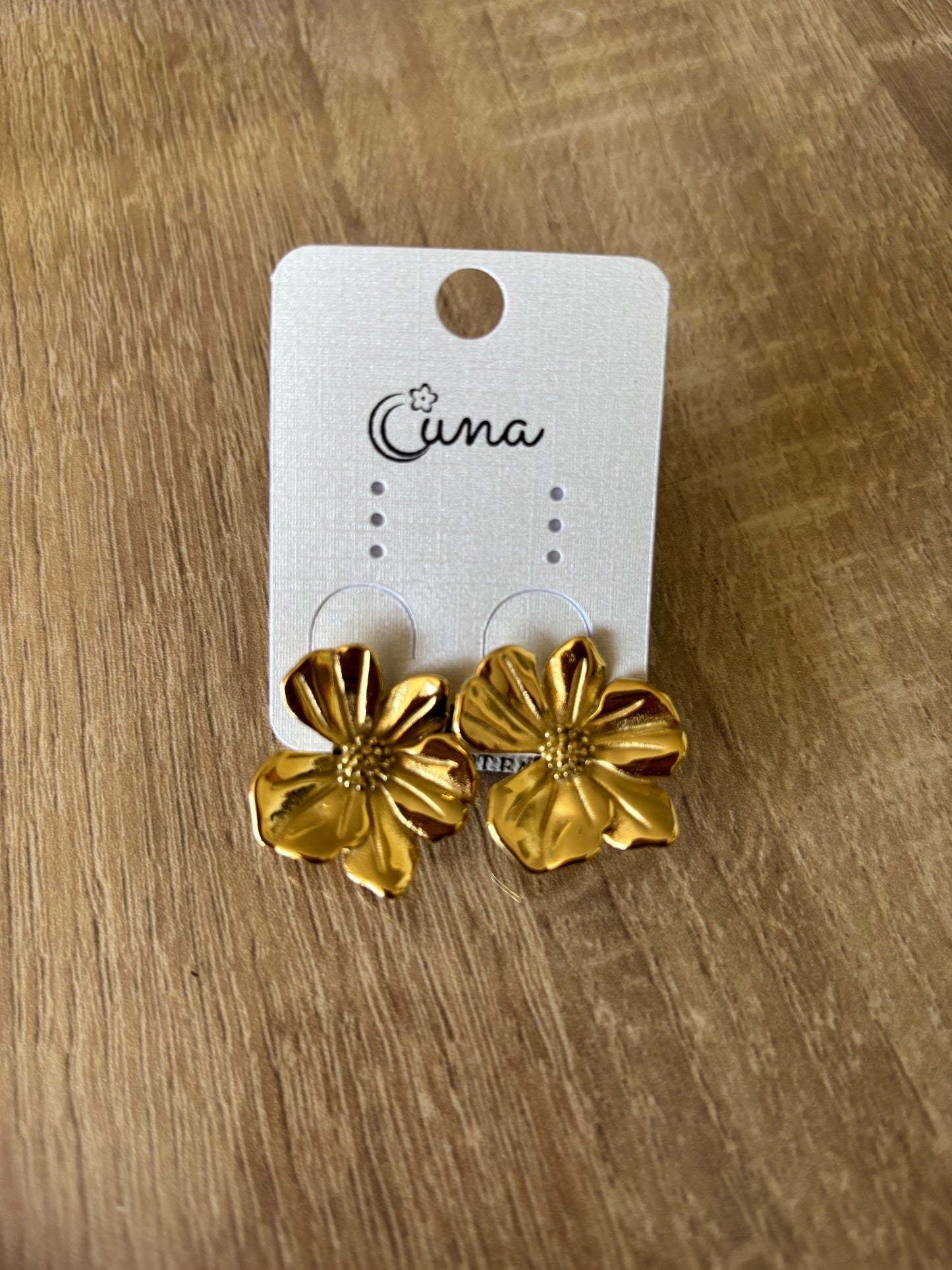 Boucles d'oreilles en acier inoxydable clips fleurs