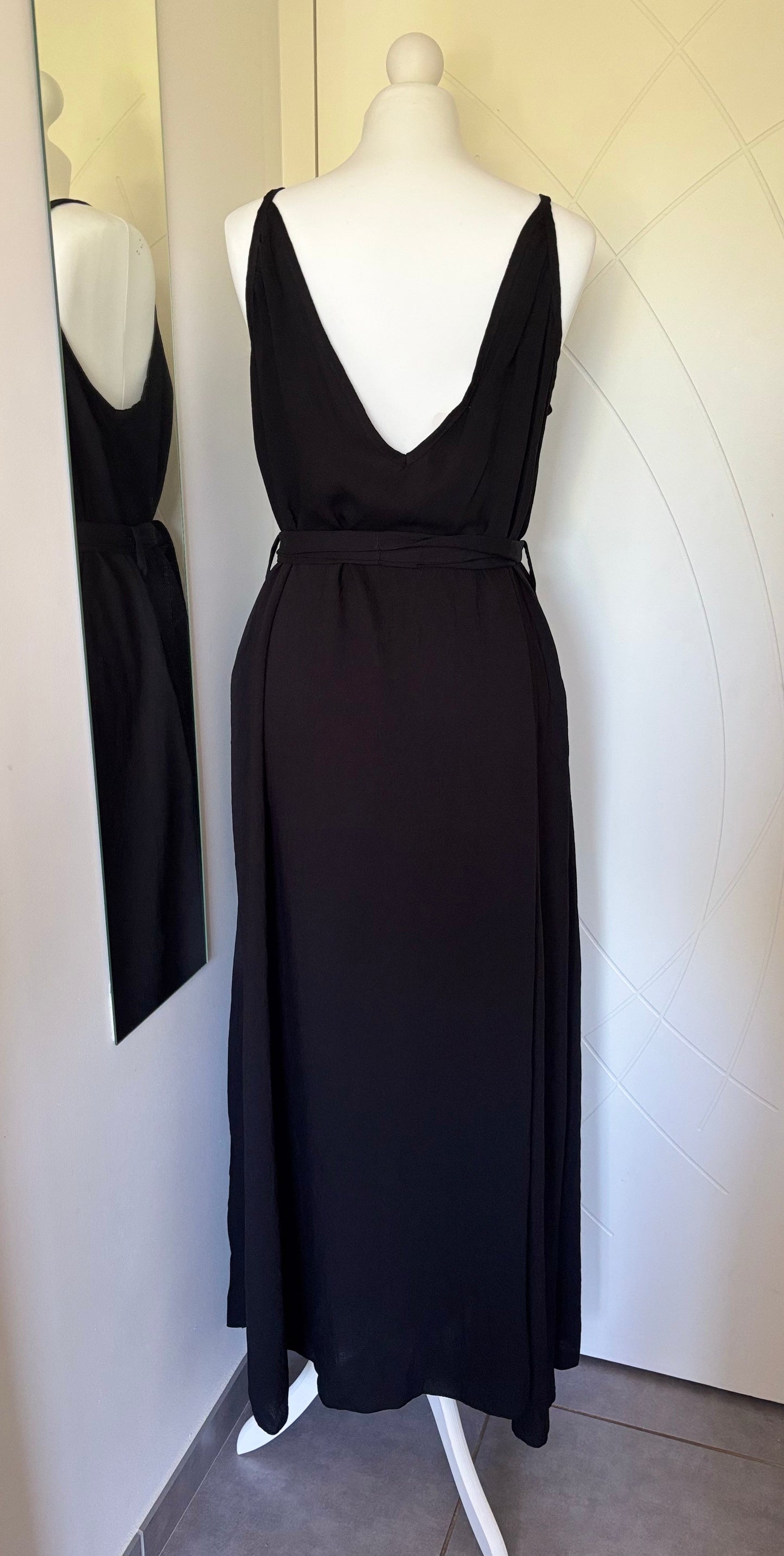 Robe longue à bretelles noir