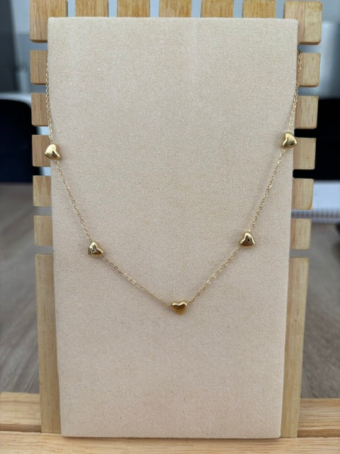 Collier Doré Petits Cœurs