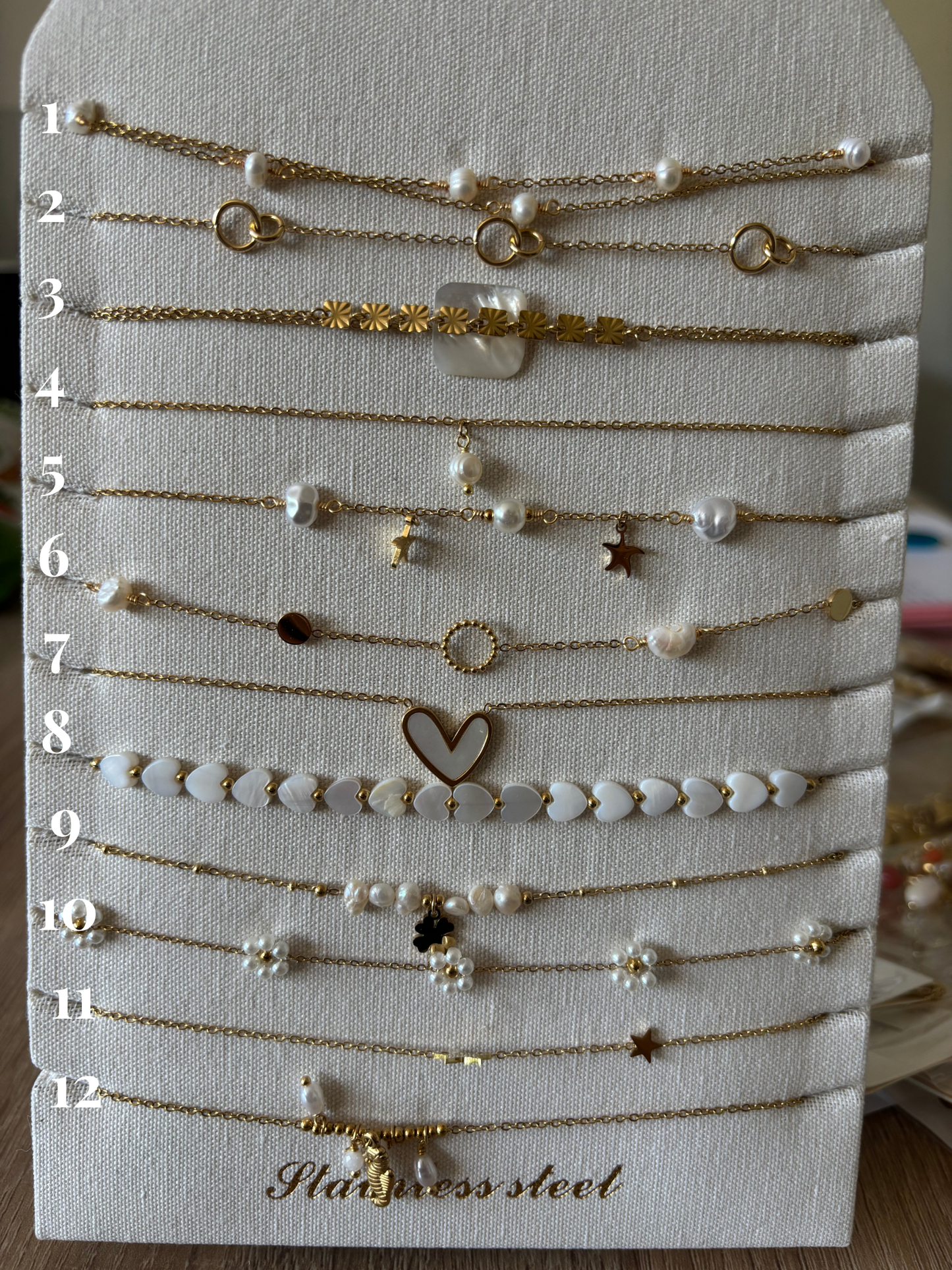 12 colliers en acier inoxydable