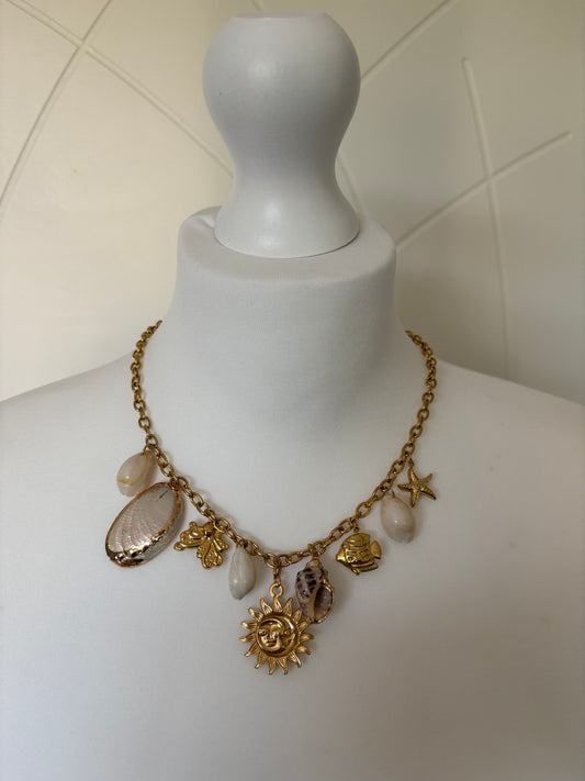Collier en acier inoxydable ajustable charms coquillage