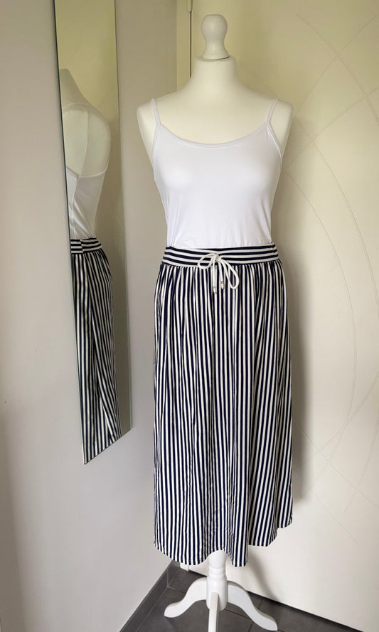 Ensemble top à bretelles et jupes à rayures en coton