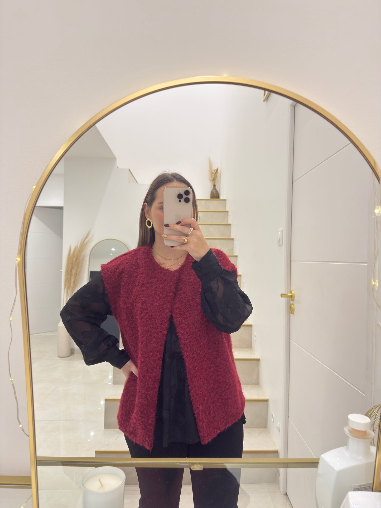 Gilet sans manches rouge