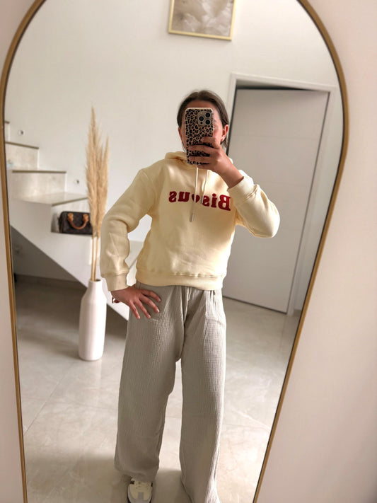 Sweat à capuche vanille