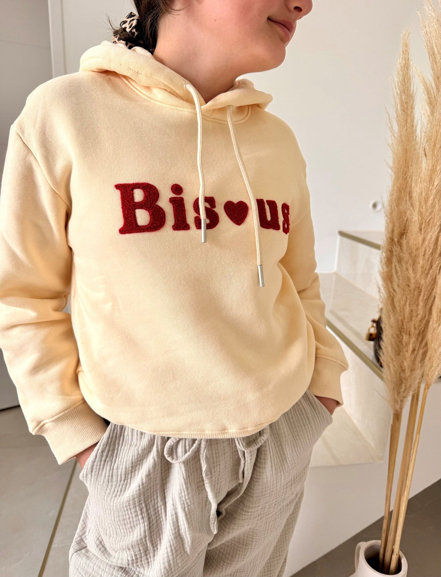 Sweat à capuche vanille
