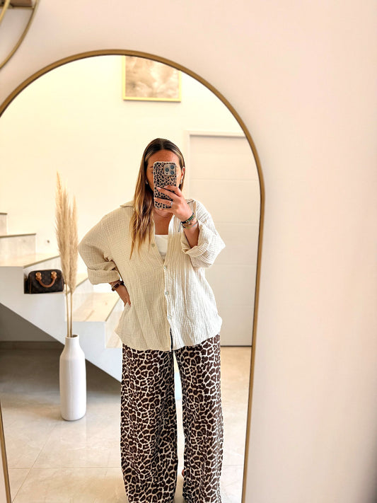 Chemise en gaze de coton beige 🤎✨