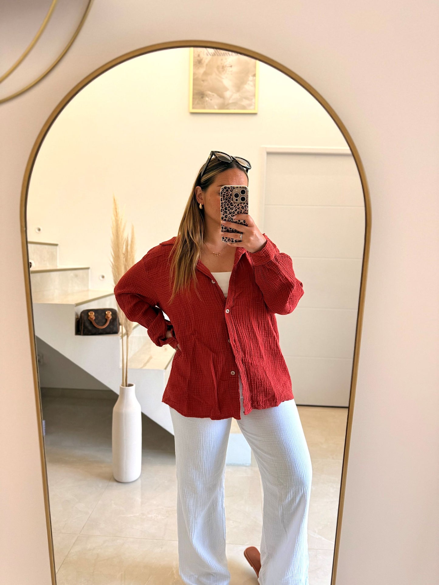 Chemise en gaze de coton rouille 🤎✨