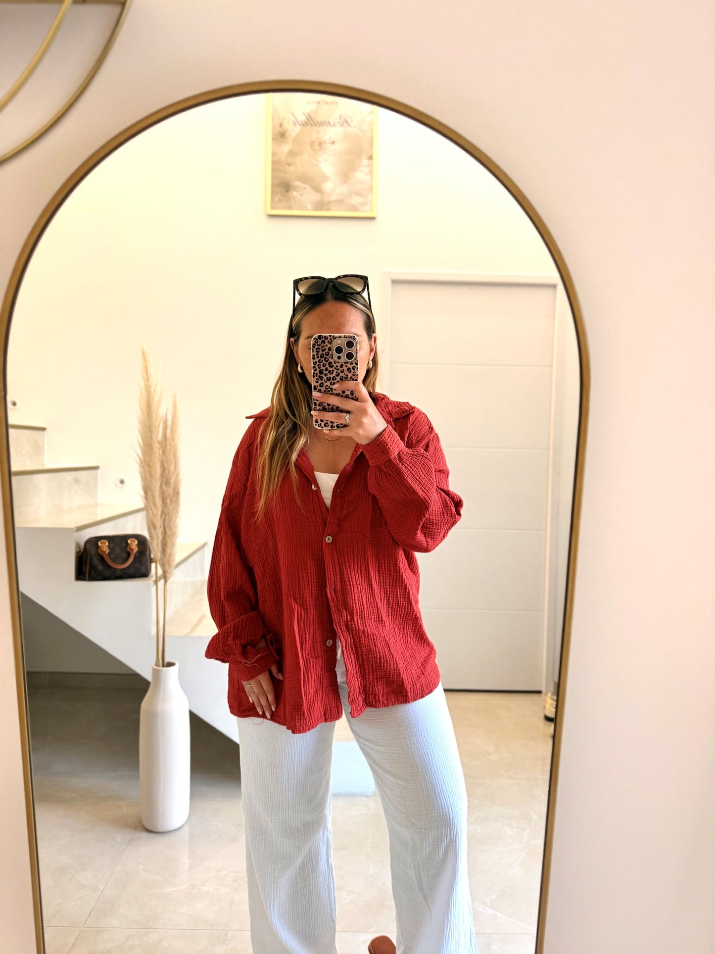 Chemise en gaze de coton rouille 🤎✨