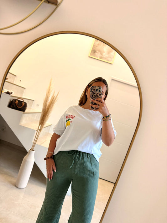 T shirt made in France oversize avec imprimé citron