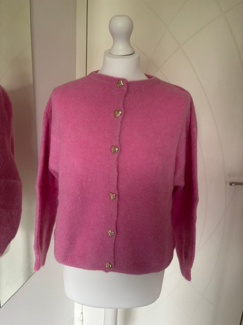 Cardigan femme en alpaga & laine rose
