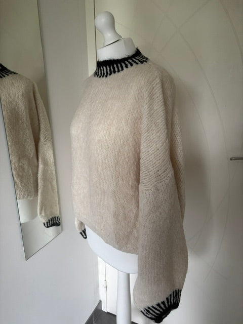 Pull oversize en maille épaisse beige