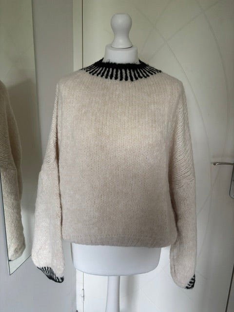 Pull oversize en maille épaisse beige